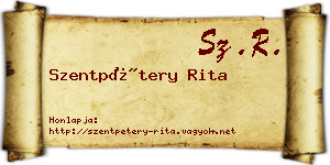 Szentpétery Rita névjegykártya
